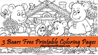 3 Bears Free Printable Coloring Pages | Play 2 Learn with Sarah