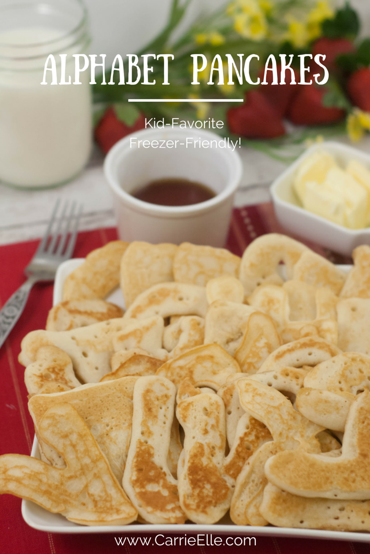 Alphabet Pancakes - Pancakes are a great way to sneak vegetables into kids. And by making them into fun shapes...they never know they're actually eating something healthy.