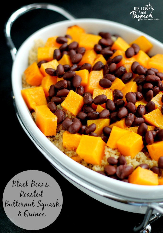 Black Beans, Roasted Butternut Squash and Quinoa - this is a super healthy, super quick and easy meal that you will be able to whip up in less than 30 minutes.