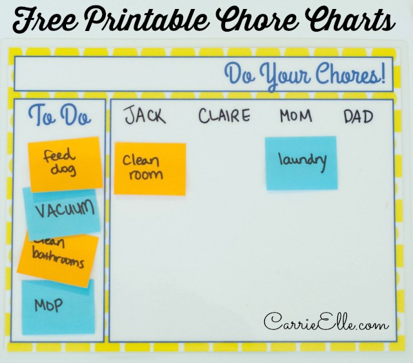 Free Printable Chore Charts - These are the only way to save your sanity this summer.