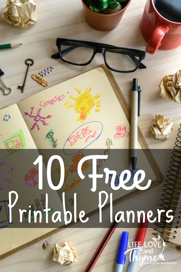 Free Printable Planners - If you're like me, you need a new planner almost monthly. Here's a list of tons of free printable planners to help you get organized! 