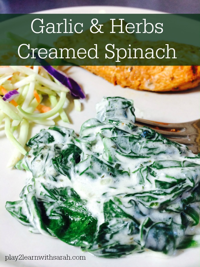 Garlic & Herbs Creamed Spinach Recipe - so good you'll never eat spinach any other way