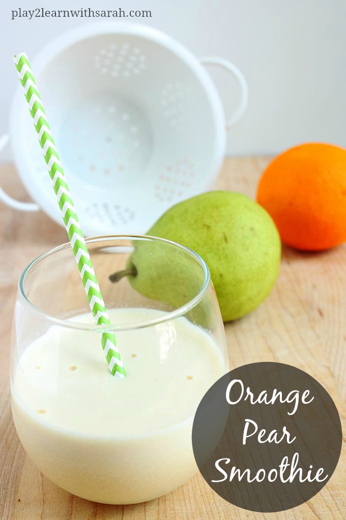 Orange Pear Smoothie - a quick easy kid friendly smoothie to help train those little palates to drink smoothies.