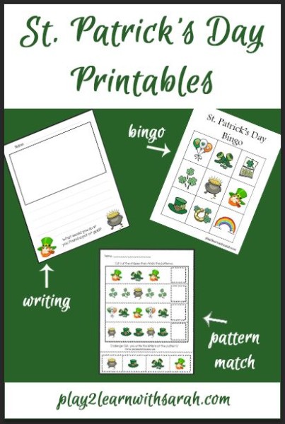 St Patrick's Day Printables | Play 2 Learn with Sarah