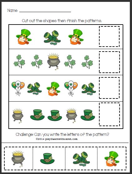 St. Patrick's Day Pattern Match | Play 2 Learn with Sarah