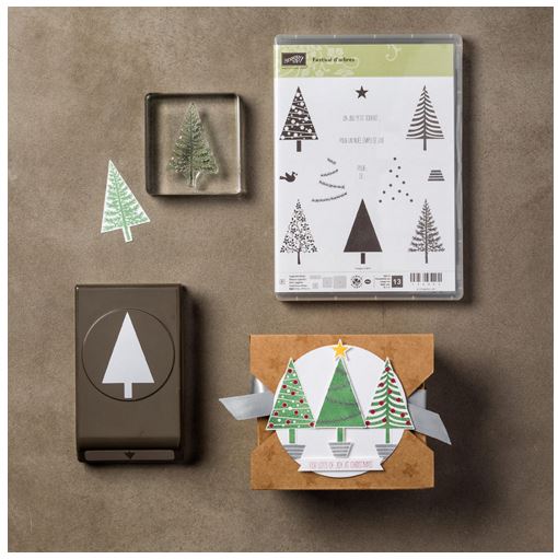 Stampin Up Christmas Card Idea - Festival of Trees Bundle