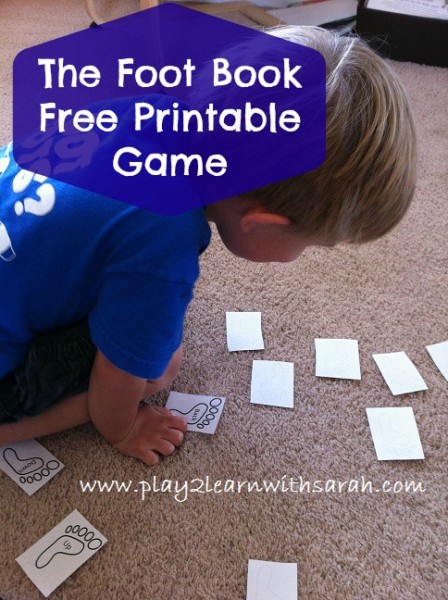 The Foot Book Free Printable Game  Play 2 Learn with Sarah