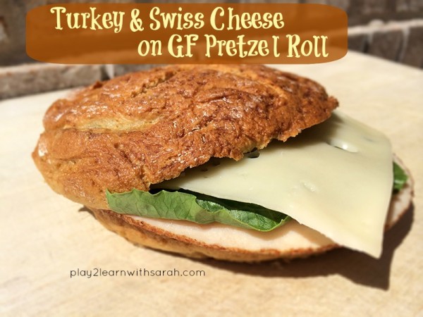 Turkey and Swiss Cheese on Gluten Free Pretzel Roll