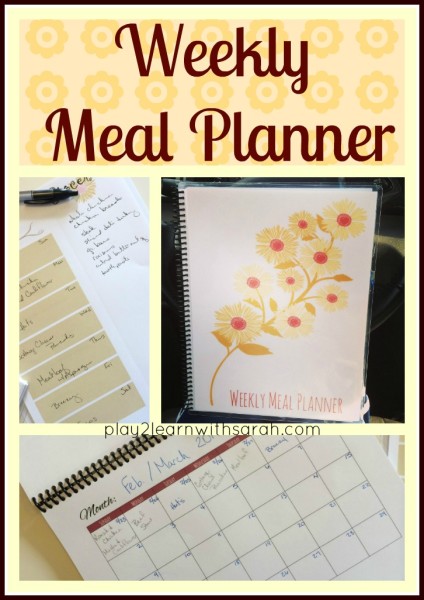 Weekly Meal Planner | Play 2 Learn with Sarah