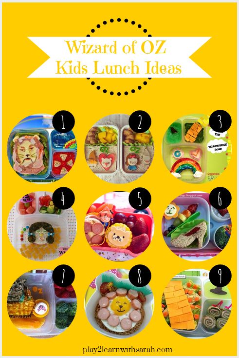 Wizard of Oz Kids Lunch Ideas | Play 2 Learn with Sarah