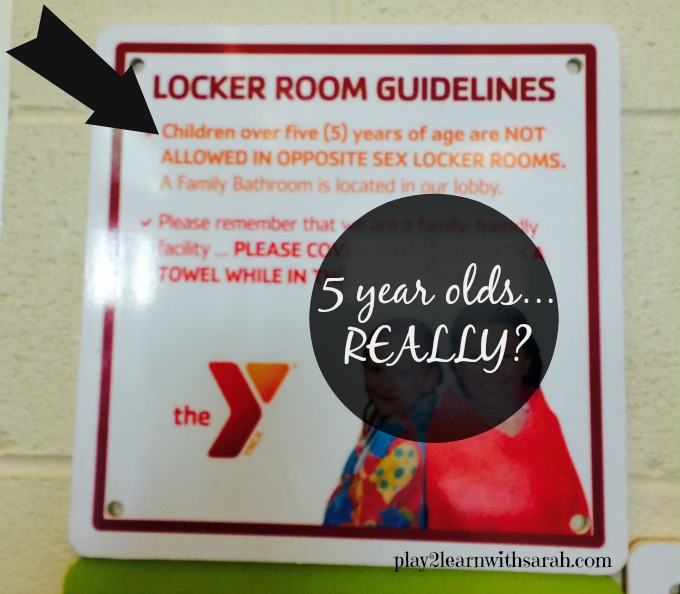 YMCA Restroom Guidelines state that children over 5 years old must use the gender appropriate restroom...are you comfortable sending your young child into a public restroom alone?